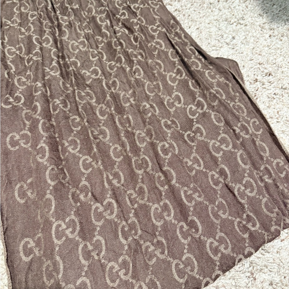 Authentic Gucci Brown Monogram Scarf